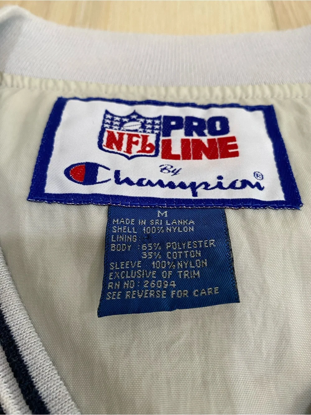 Dallas Cowboys Pro Line Champion NFL Pullover Windbreaker Mens M Blue V Neck